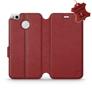 Phone Case Xiaomi Redmi 4X - Design Dark Red Leather