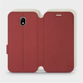 Phone Case Samsung Galaxy J7 2017 - Design Dark Red with Platinum