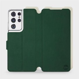 Etui Soft Touch do Samsung Galaxy S21 Ultra - wzór Miejska zieleń z platyną