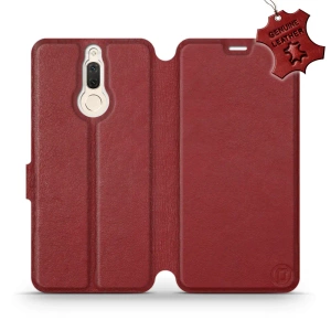 Phone Case Huawei Mate 10 Lite - Design Dark Red Leather