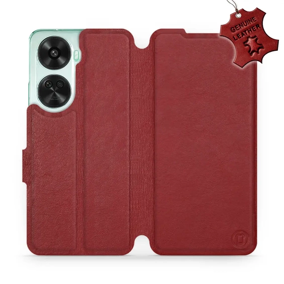 Phone Case Huawei Nova 12 SE - Design Dark Red Leather