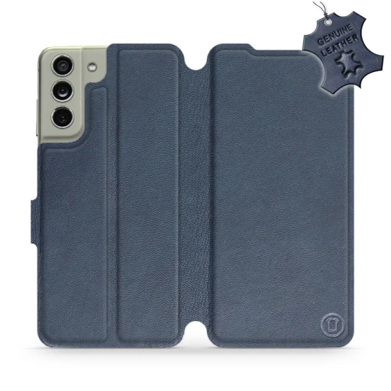 Phone Case Samsung Galaxy S21 FE - Design Blue Leather
