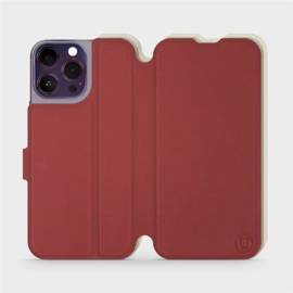 Phone Case Apple iPhone 14 Pro Max - Design Dark Red with Platinum