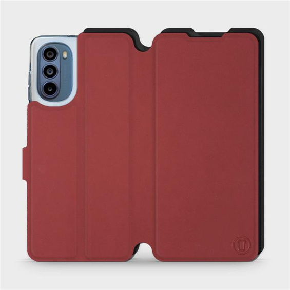 Hülle für Motorola Moto G62 5G - Farbe Dunkelrot mit Schwarz