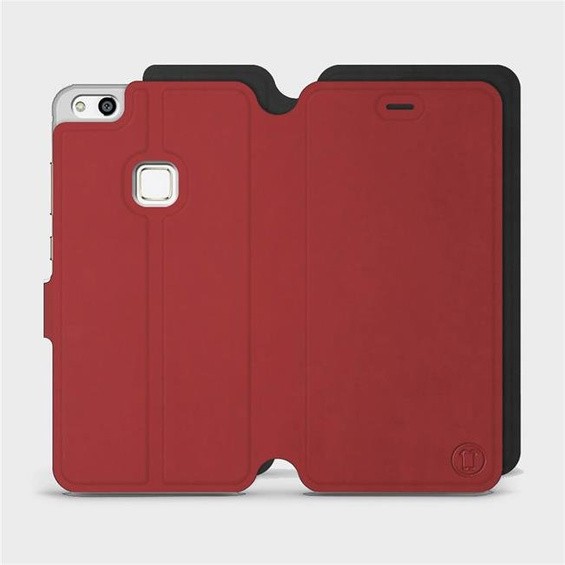 Hülle für Huawei P10 Lite - Farbe Dunkelrot mit Schwarz