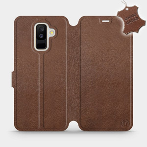 Phone Case Samsung Galaxy A6 Plus 2018 - Design Brown Leather