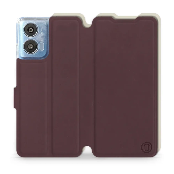 Phone Case Motorola Moto G04 - Design Burgundy with Platinum