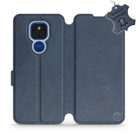 Phone Case Motorola Moto E7 Plus - Design Blue Leather