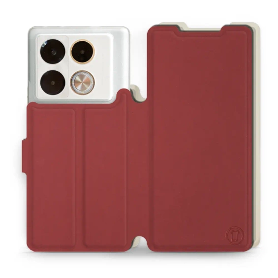 Phone Case Infinix Note 40 Pro Plus - Design Dark Red with Platinum