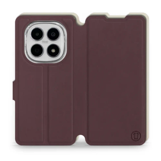 Etui Soft Touch do Xiaomi Redmi Note 15 5G - wzór Matowy burgund z platyną