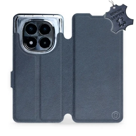 Etui ze skóry naturalnej do Xiaomi POCO X7 - wzór Blue Leather