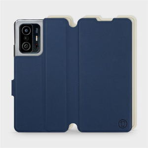 Etui Soft Touch do Xiaomi 11T - wzór Głęboki granat z platyną