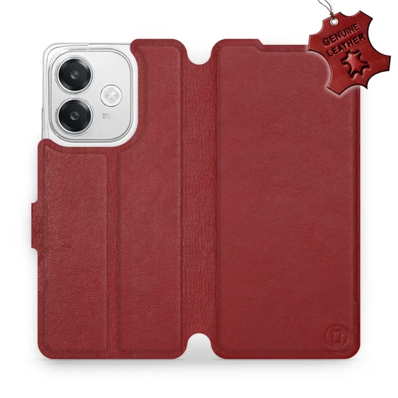 Phone Case OPPO A40 - Design Dark Red Leather