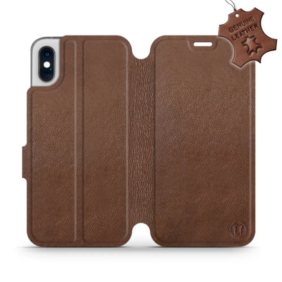 Hülle für Apple iPhone X - Farbe Brown Leather