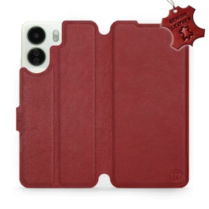 Phone Case Xiaomi Redmi 13C - Design Dark Red Leather