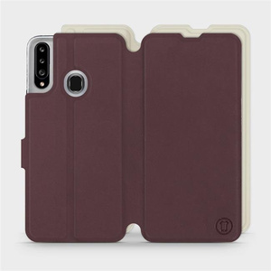 Hülle für Samsung Galaxy A20S - Farbe Burgund mit Platin