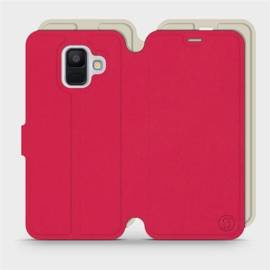 Etui Soft Touch do Samsung Galaxy A6 Plus 2018 - wzór Żywa czerwień z platyną