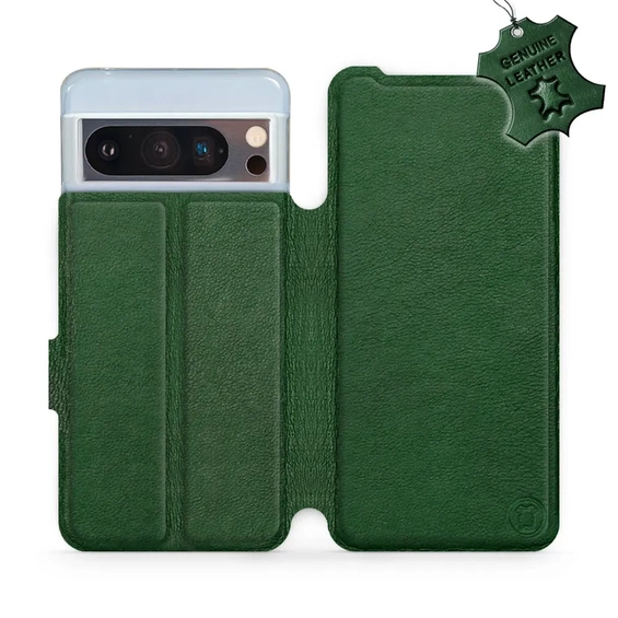 Etui ze skóry naturalnej do Google Pixel 8 Pro - wzór Green Leather