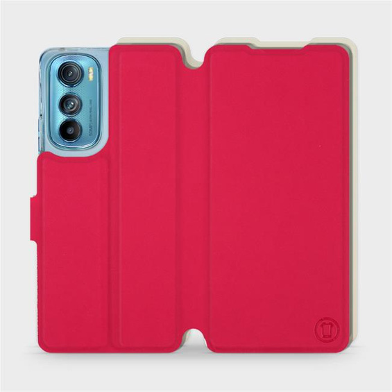 Etui Soft Touch do Motorola Edge 30 5G - wzór Żywa czerwień z platyną