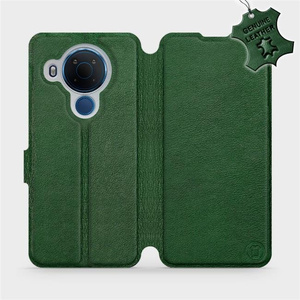 Etui ze skóry naturalnej do Nokia 5.4 - wzór Green Leather
