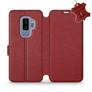 Phone Case Samsung Galaxy S9 Plus - Design Dark Red Leather