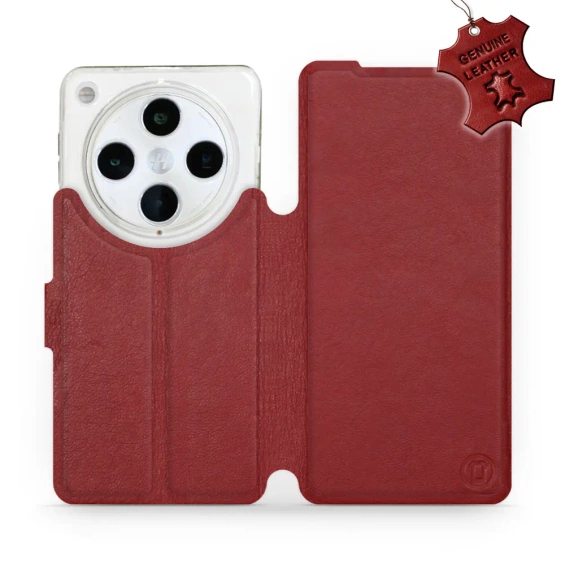 Phone Case OPPO Find X8 Pro - Design Dark Red Leather