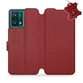 Phone Case Realme 9 Pro Plus - Design Dark Red Leather