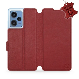 Phone Case Xiaomi Redmi Note 12 Pro Plus 5G - Design Dark Red Leather