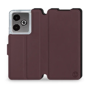 Etui Soft Touch do Realme GT 7 - wzór Matowy burgund z czernią