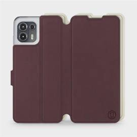 Hülle für Motorola Edge 20 Lite - Farbe Burgund mit Platin