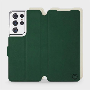 Etui Soft Touch do Samsung Galaxy S21 Ultra - wzór Miejska zieleń z platyną