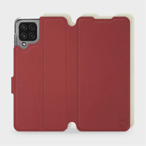 Phone Case Samsung Galaxy M32 4G - Design Dark Red with Platinum