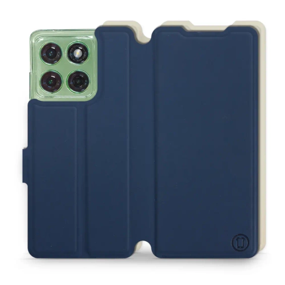 Hülle für Motorola Edge 60 - Farbe Marineblau mit Platin