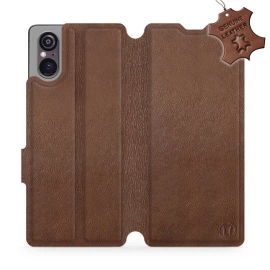 Phone Case Sony Xperia 5 V - Design Brown Leather