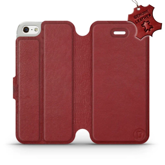 Phone Case Apple iPhone 5s - Design Dark Red Leather