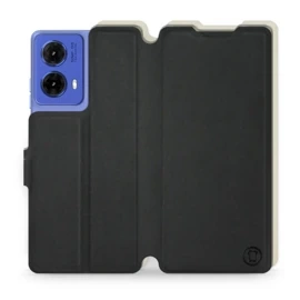 Etui Soft Touch do Motorola Moto G85 5G - wzór Satynowa czerń z platyną