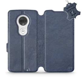 Phone Case Motorola Moto G7 - Design Blue Leather