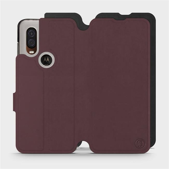 Phone Case Motorola One Vision - Design Burgundy with Black