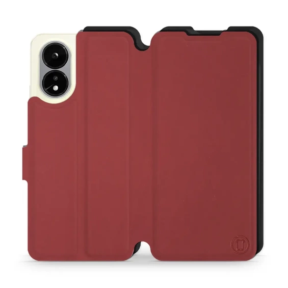 Phone Case OPPO A38 - Design Dark Red with Black