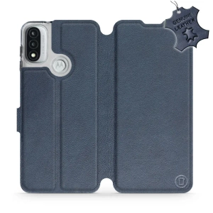 Phone Case Motorola Moto E20 - Design Blue Leather