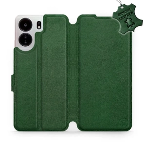Etui ze skóry naturalnej do Xiaomi POCO C65 - wzór Green Leather
