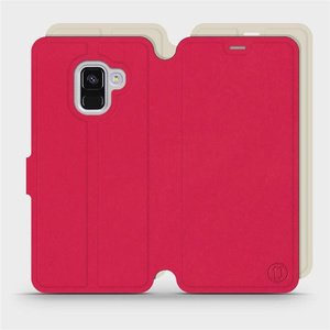 Hülle für Samsung Galaxy A8 2018 - Farbe Rot mit Platin