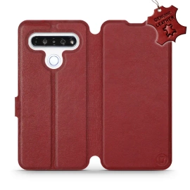 Phone Case LG K61 - Design Dark Red Leather