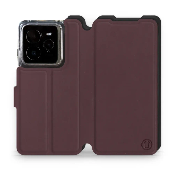 Hülle für Realme GT 7 Pro - Farbe Burgund mit Schwarz