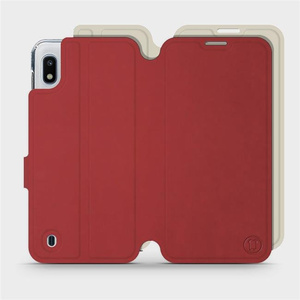 Phone Case Samsung Galaxy A10 - Design Dark Red with Platinum