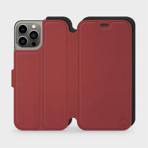 Phone Case Apple iPhone 13 Pro - Design Dark Red with Black