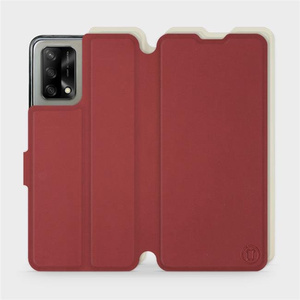 Phone Case OPPO A74 - Design Dark Red with Platinum