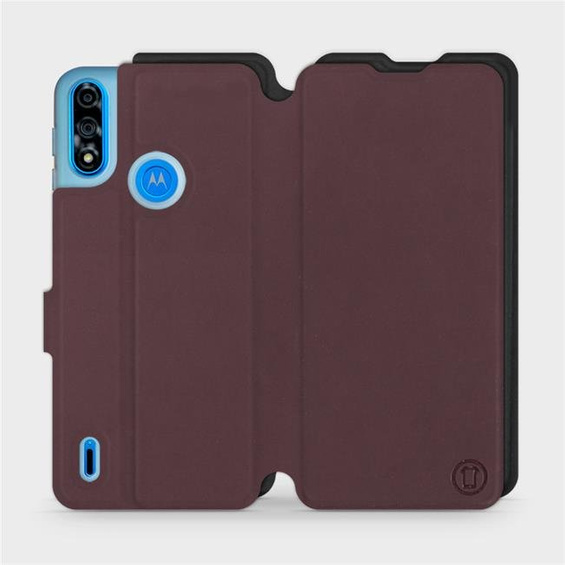 Phone Case Motorola Moto E7i Power - Design Burgundy with Black