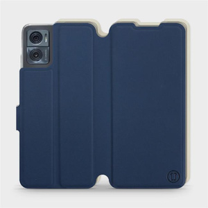 Phone Case Motorola Moto E22i - Design Navy with Platinum