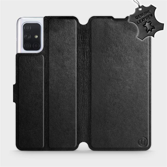 Phone Case Samsung Galaxy A71 - Design Black Leather